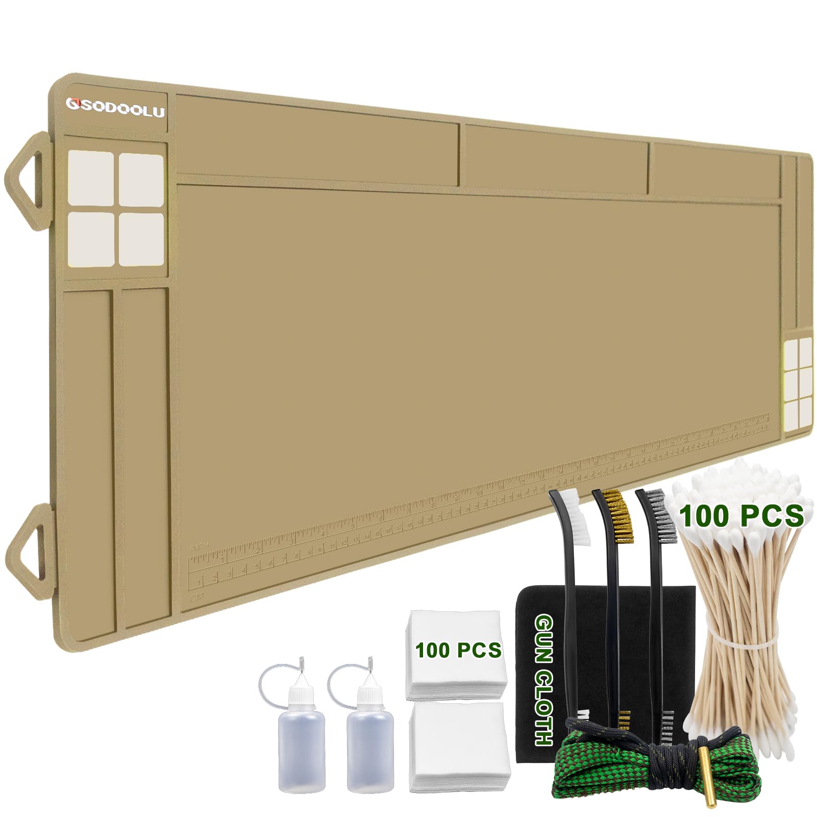 Photo 1 of Gsodoolu  Cleaning Mat Pistol Rifle Cleaning Mat Large, Magnetic Gun Maintenance Mat with Cleaning Supplies and Ruler, Universal Gun Cleaning Kit with Anti-Slip Rubber Cleaning Pad for All Guns