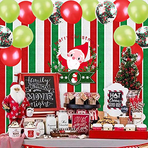 image for RUBFAC 12 Rolls Christmas Streamers, with Confetti Balloons, Red Green