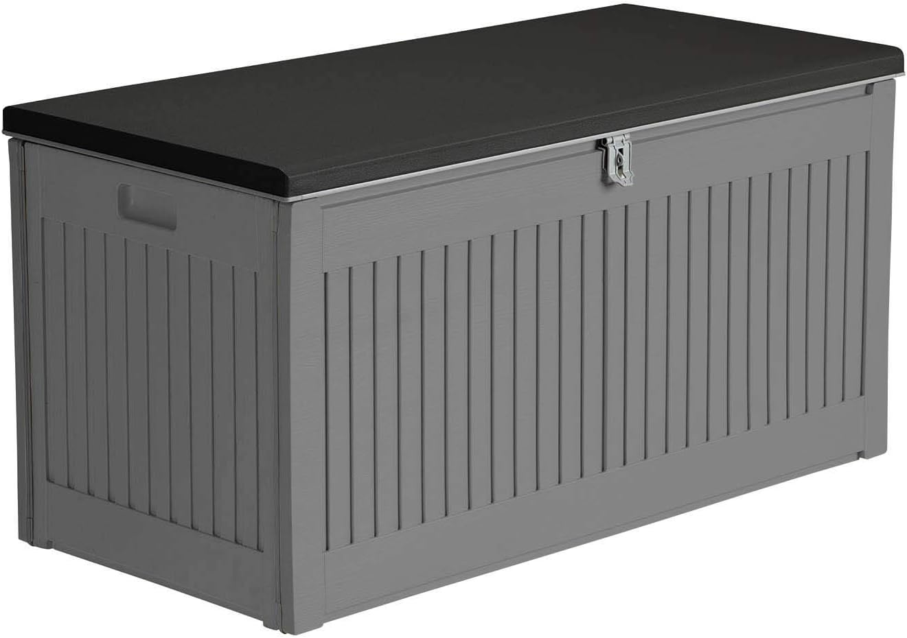 Outdoor Plastic Garden Storage Deck Box 270L, Light Grey, Small