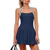 SENSERISE Womens Tennis Dress Built in Bra and Shorts Athletic Dress Golf Outfits Workout One Piece