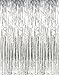 KANGAROO Metallic Silver Foil Fringe Curtains (1 PC)(36 x 96 inches)(3 ft x 8 ft)