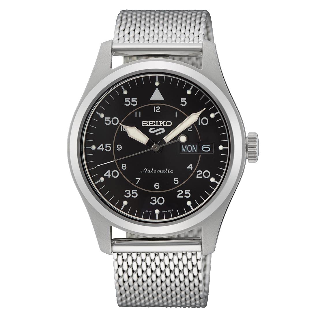 Seiko 5 Sports Flieger Automatic Black Dial Milanese Strap SRPH23K1