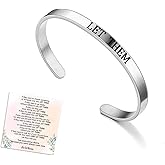 Let Them Cuff Bracelet, Self Worth Motivational Engraving Bracelets Stainless Steel Open Adjustable Handmade Engraved Friendship Cuff Bangle Jewelry Gifts for Sorority Sisters Best Friends