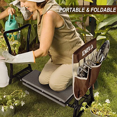 Cubilan Foldable Garden Kneeler Seat Heavy-Duty, Durable Garden Stool With Large Garden Tool Bags B0b7kcg3gw