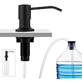CREA Dish Soap Dispenser for Kitchen Sink,Built in Countertop Kitchen Soap Dispenser Set w./ 39" Tube 17oz Bottle Stainless Steel Pump,Matte Black Hand Soap Dispenser for Bathroom