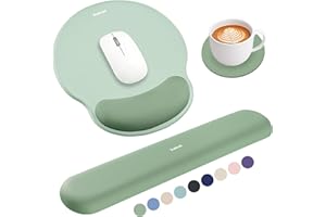 Sushret Mouse Pad and Keyboard Wrist Rest, 3-in-1 Gel Memory Foam Ergonomic Mouse Pad with Wrist Rest Set, Gaming Mousepad Ar