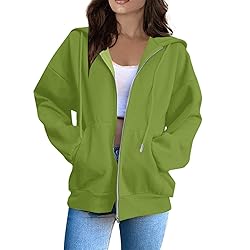 MKLUNJOP Jackets For Women Trendy Zip Up Hoodie