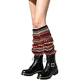 XEPST Leg Warmers Winter Warm Boot Cuffs for Women, Bohemian Style Crochet Knitted Boot Topper Socks Leg Cuffs for Girls