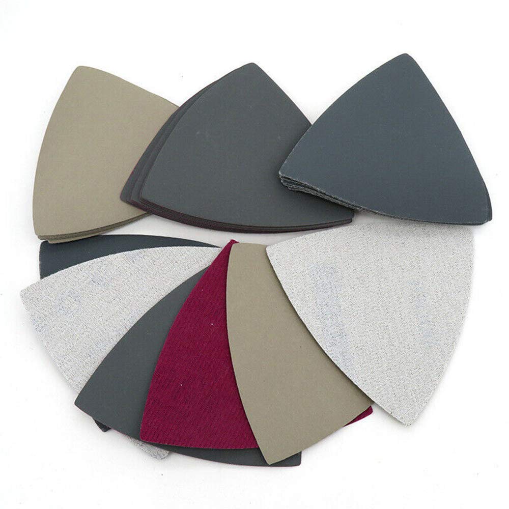 20Pcs 90mm Hook and Loop Sandpaper Triangle Sandpaper Wet or Dry Polished Sanding 1500 Grit