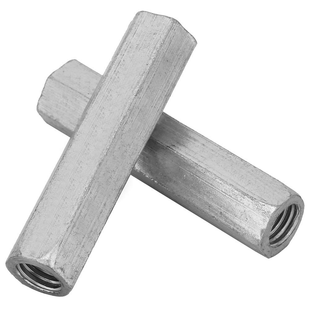 Long Nuts -2 Pieces Zinc Plated Steel M10 * 60 Long Hex Nut Hexagonal Thread Threaded Fasteners