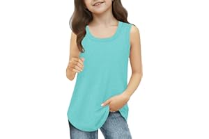 Girls Tank Top Loose Fit Summer Sport Running Sleeveless Undershirts for Teen Kids Solid Soft Cute Casual T Shirts Tops