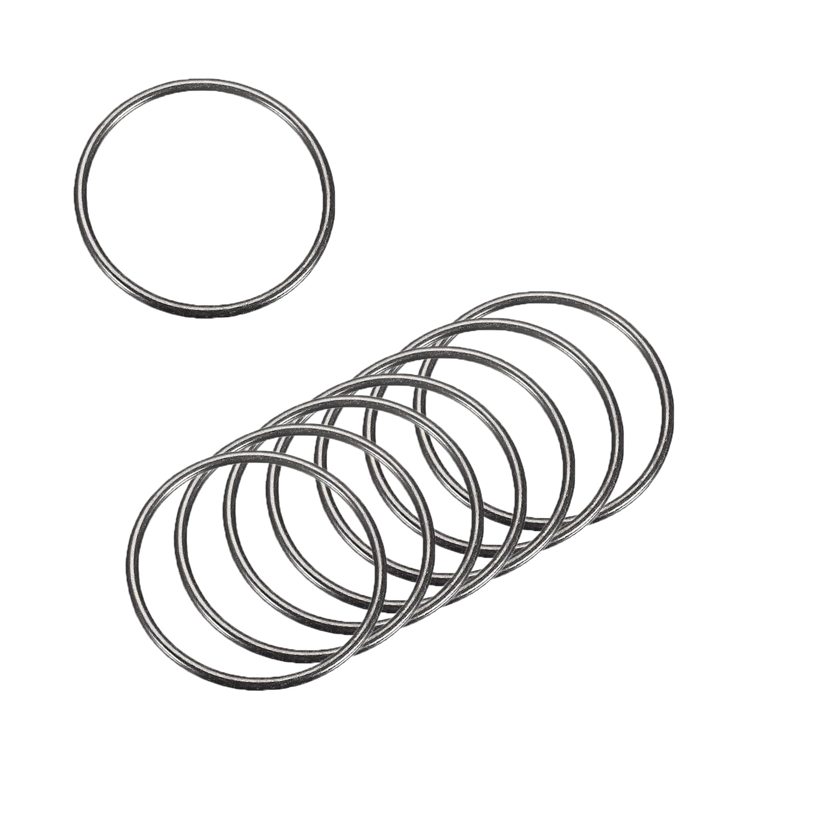 MACHSWON Zinc Alloy O Rings 50mm(1.97") ID 3mm Thick Multi-Purpose Welded O Buckles Heavy Duty Smooth Solid Ring for Bag Straps Belts Pet Leashes and DIY Crafts Dark Gray 8pcs