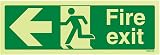 VSafety V Safety Glow Exit Sign Left Arrow 300x100mm Photoluminescent view 1