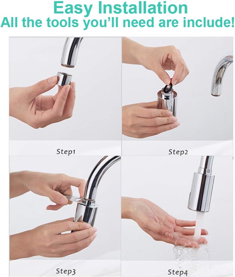 Smart Touchless Faucet Adapter for Kitchen and Bathroom, Automatic Faucet Adapter Motion Sensor, Compatible with Male 55/56" Female 15/16", Touchless Kitchen Faucet, Sink Faucet, Economical Faucet by MGDC - - 