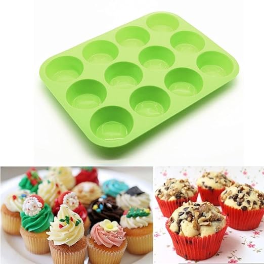 hunpta 12 Copa Silicona Muffin Cupcake Molde para Hornear ...