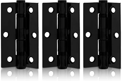 XFORT 3 Inch Matt Black Ball Bearing Hinges 40kg Steel Door Hinge 1.5 Pairs