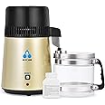 DC HOUSE Upgrade Water Distiller, 304 Stainless Steel 1 Gallon Distilled Water Maker Machine for Home Countertop Table Desktop, 750W 4L Making Machine with On Off Switch, Glass Container