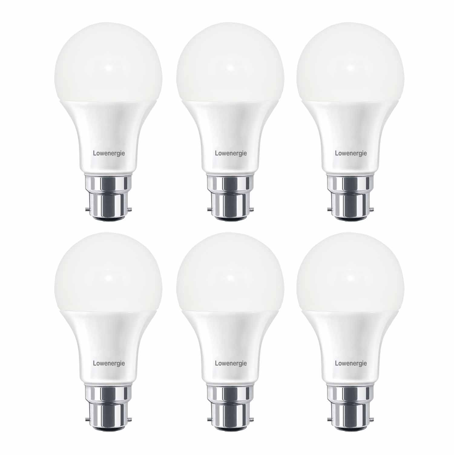 LOWENERGIE LED Light Bulb B22 Bayonet, 7W, 60w Equivalent, Day White 6000K SAD, Traditional A60 GLS F Rated Bright Energy Saving Lamp (6)