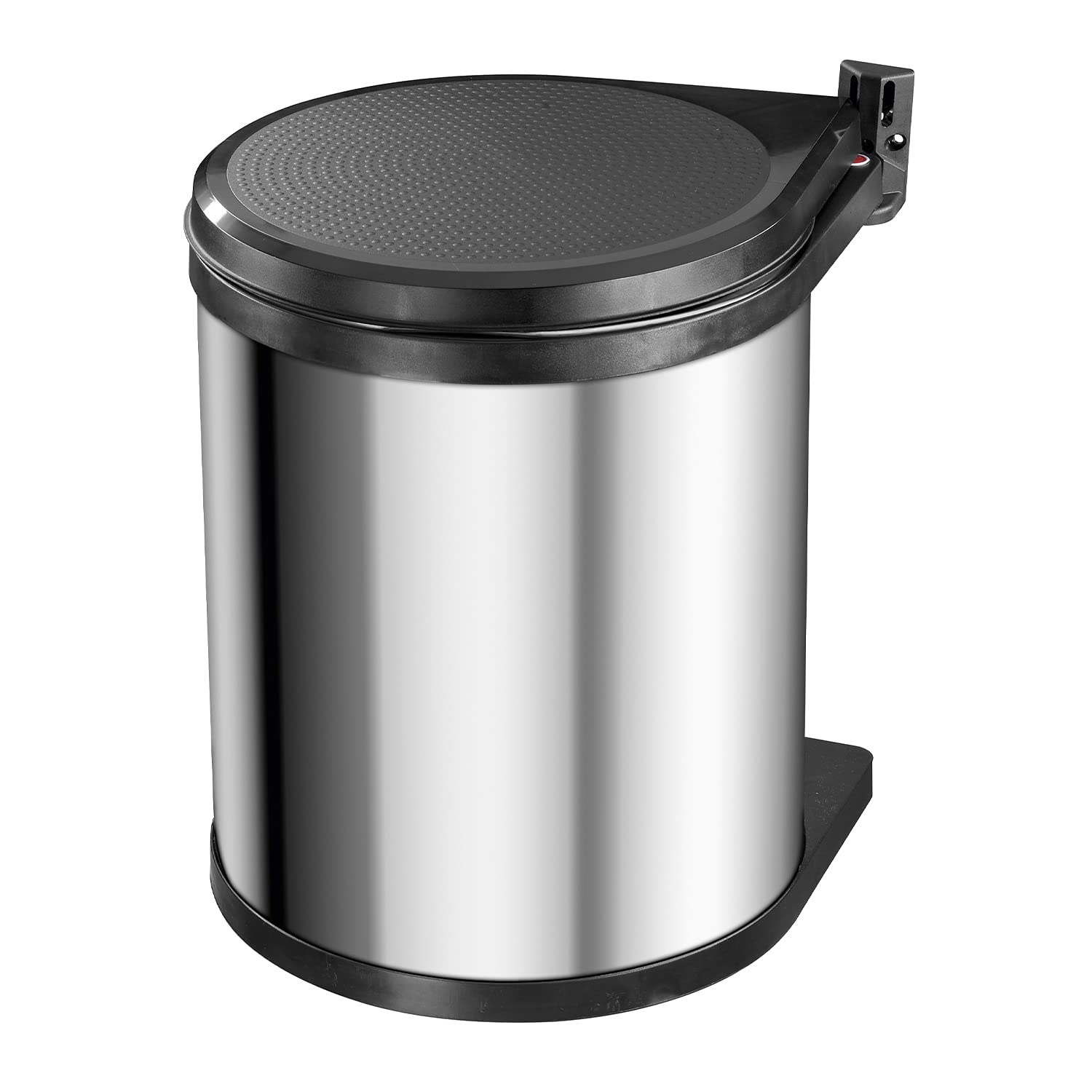 Photo 1 of Hailo Compact-Box M Pull-Out Garbage Can - Built-In, 3.96 Gallons - Lid Lift System - Fits 15.7" Hinged Door Base Cabinets - Stainless Steel, Made in Germany