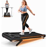 Niceday Walking Pad Treadmill with 10% Auto Incline, 400lbs Capacity, Under Desk Treadmill for Home Office, 3HP Super Quiet, Magnetic Remote &amp; Preset Goal, Orange