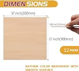 MEETOZ 12 Pack Basswood Plywood Sheets 300x300x3mm Unfinished Laser Cut view 2