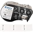 Brady Self-Laminating Vinyl Label Tape (M-143-427) - Black on White, Translucent Tape - Compatible with BMP41, BMP51, and BMP53 Label Makers - 1.25" Height, 1" Width, Black on White/Semiclear