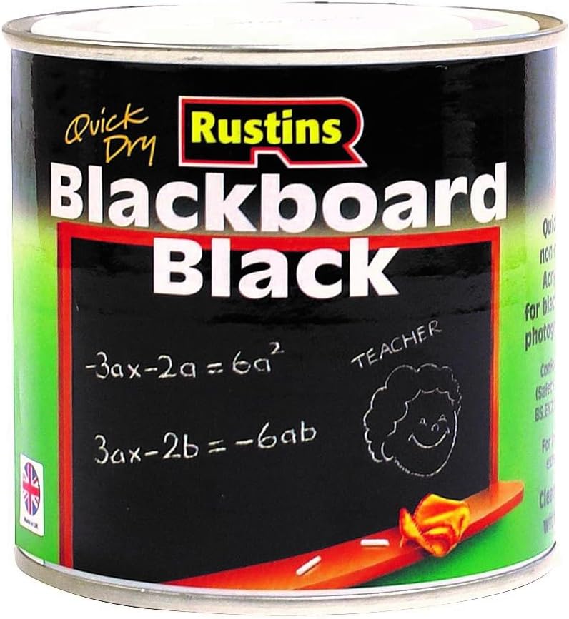 Rustins Blackboard Black 100ml Paint for Chalkboard Surfaces