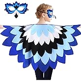 iROLEWIN Bird-Costume for Kids 3D Bird Mask Eagle-Parrot Wings Costume as Boys Girls Animal Dress-up Christmas Party Gifts