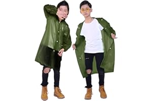 Makonus Kids Rain Jacket, 2 Pack Rain Ponchos for Kids - Reusable Raincoats for Boys and Girls Waterproof Outdoor Rain Gear