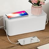 SMRONAR Cable Tidy Box 2 Set White ABS Large Organizer for Desk Wire Management view 6