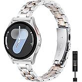 HAYONLIY Thin Band Compatible with Samsung Galaxy Watch 7/FE/6/5/4 40mm 44mm, 5 Pro 45mm, Watch 6/4 Classic 43mm 47mm 42mm 46mm, 20mm Stainless Steel Metal Replacement Wristband Strap for Women Men