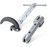 DURATECH 10 "-17" Telescoping Basin Wrench | Tub Drain Remover Wrench with 1-3/8" to 2-1/2" Large Jaw Capacity, Aluminum Alloy Drain Removal Tool, Dual Ended