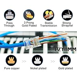 EZYUMM 20-Pack RJ45 Pass Through Connector, Cat 5