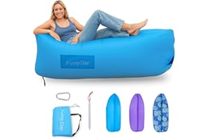 SHASINGGE Inflatable Lounger, 210T polyester air sofa , inflatable couch for camping , can withstand 450 lbs air chair, pocket and matching bag, convenient beach blow up couch，Ideal Outdoor Gifts for Adults