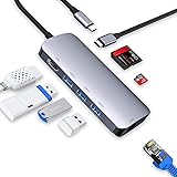USB C Hub Adapter,Vilcome 8-in-1 USB C Adapter with 4K USB C to HDMI,SD/TF Card Reader and Ethernet,3 USB 3.0 Ports,87W Power