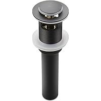 Pop Up Drain Stopper with Overflow, Bathroom Lavatory Vanity Vessel Sink Drain, Black