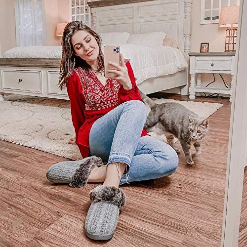 Soft Ladies Slippers Furry Memory Foam Slippers for Women House Shoes Bedroom Home Indoor