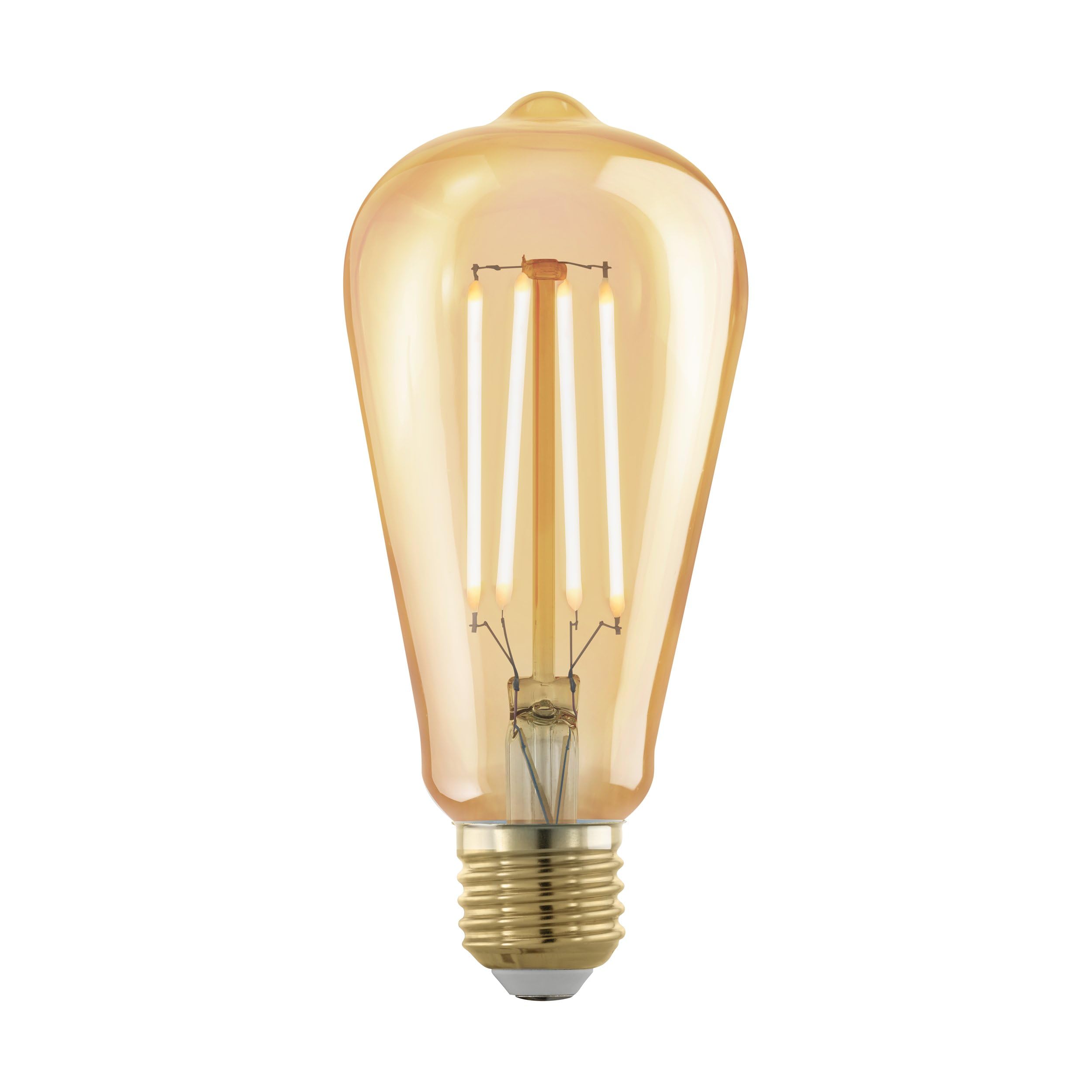 EGLO LED E27 Dimmable, Golden Vintage Bulb, LED Globe for Retro Lighting, 4 Watt (equivalent to 30 Watt), 320 Lumen, E27 LED Warm White, 1700 Kelvin, LED Bulb, Edison Bulb ST64, Ø 6,4 cm (2.51")