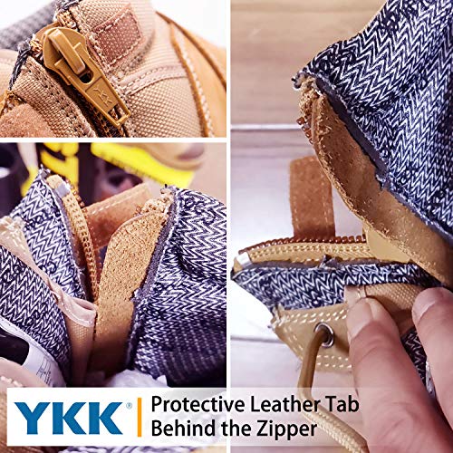 image for ROCKROOSTER Men's Work Boots, Steel Toe, YKK Zipper, 6 inch, Slip Resi