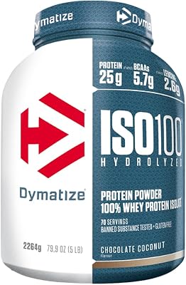 ISO 100 Hydrolyzed Chocolate Coconut 2264g - Hidrolizado de Proteína de Suero Whey + Aislado en Polvo