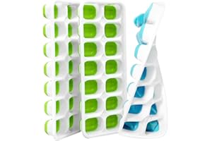 DCLOBTOP Ice Cube Tray 3 Pack, 42PCS Silicone Ice Trays with Lids for Freezer, Stackable and Easy-Release Ice Trays for Iced Coffee, Drinks, and Cocktails