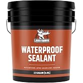 Liquid Rubber Waterproof Sealant - Roof &amp; Gutter Coating, Black, 2.5 Gallon | DIY Leak Repair Coating, Flexible Elastomeric Waterproofing Membrane for Flat &amp; Low-Slope Roofs, Gutters, Concrete, Plywood