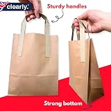 Clearly 50 Jumbo Brown Kraft Paper Bags with Handles 12x10x5 70 GSM view 2
