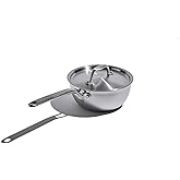 Heritage Steel x Eater 2 Quart Stainless Steel Saucier Pan | 5-Ply Fully Clad | Stay Cool Handle | Induction Compatible | Non-Toxic | Cook like a Pro