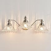 XIEDUN Brushed Nickel Bathroom Vanity Light Fixture 3 Light Vanity Lights for Bathroom Vanity Light Fixtures
