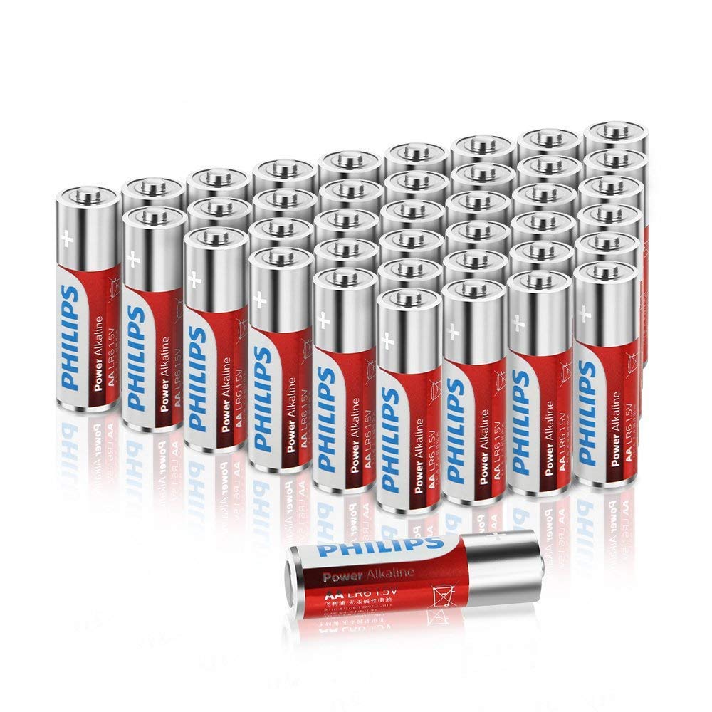 Philips AA LR6 1.5V Power Alkaline batteries (40 Count) - Packaging White