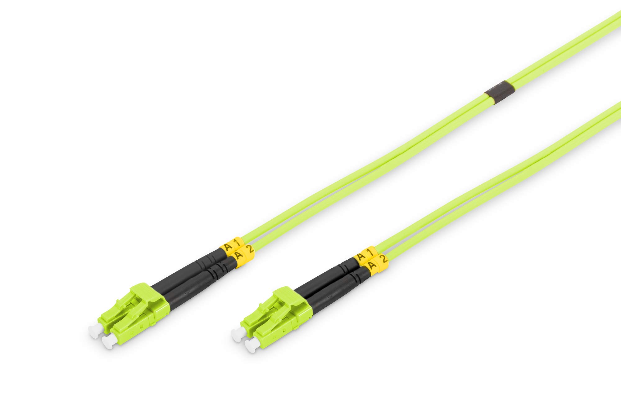 DIGITUS DK-2533-02-5 – Fibre Optic Cable OM5 – 2 m – LC to LC – Duplex Fibre Optic Cable – 1/10/40/100 Gbit/s – MM Multimode Fibre Optic LAN Cable – Fibre Type: 50/125 µ – Lime Green