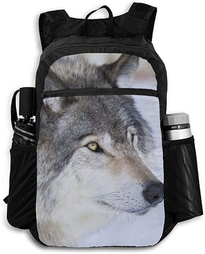 Amazon 冬のオオカ Wolf バックパック リュック 男女兼用 大容量 多機能 リュックサック 旅行 通勤 通学 Pc収納 高耐久性 Dusk 夕暮れ時 メンズ