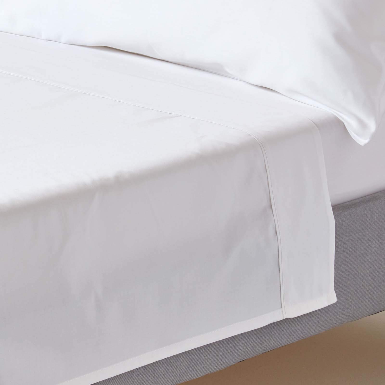 HOMESCAPES White Pure Organic Cotton Flat Sheet Single 400TC 600 Thread Count Equivalent Bed Sheet