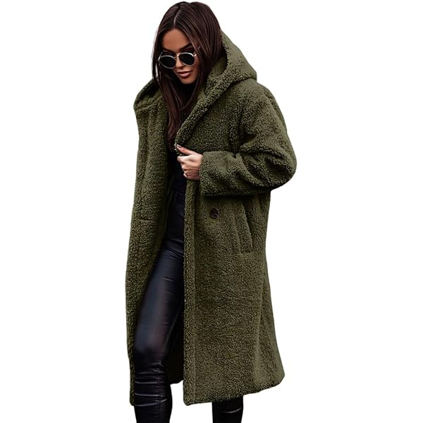 Amazon.com: Nkgra Womens Wool Blend Pea Coat Fuzzy Fleece Sherpa